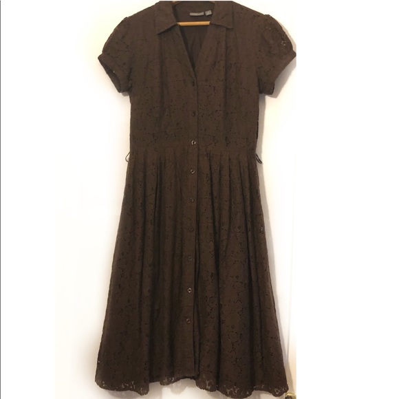 Apt. 9 Floral Lace Button-up Midi Dress Brown - Picture 2 of 8